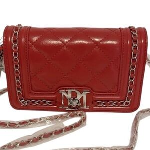 Badgley Mischka Vegan Leather Red Quilted Crossbody NWT